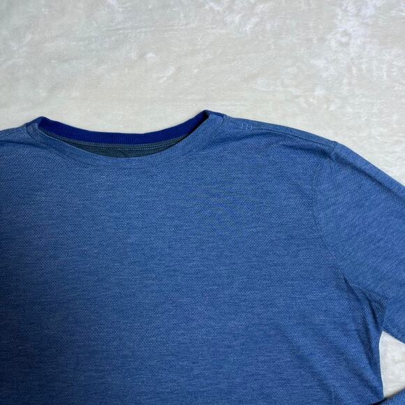 Lululemon Performance Shirt Mens Large Long Sleeve Mesh Vent Blue Heathered - Picture 2 of 7